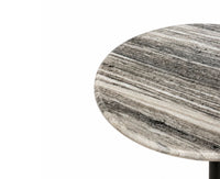 Zara Aluminum Side Table with Marble - Black Matte Finish