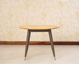 Boston Solid Wood Rattan Cane Round Dining Table Four Seater Set - Dining Set - Furniselan Slate-Grey