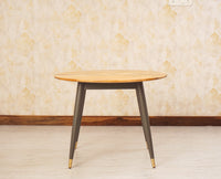 Boston Solid Wood Rattan Cane Round Dining Table Four Seater Set - Dining Set - Furniselan Slate-Grey