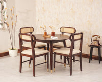 Boston Solid Wood Round Dining Table Four Seater Furniselan Grey-Finish