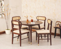 Boston Solid Wood Round Dining Table Four Seater Furniselan Grey-Finish