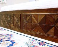 Singapore Solid Wood King Size Bed with Box Storage Furniselan-Teak-Finish