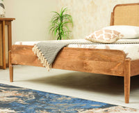 Maui Wooden Queen Size Bed Natural Oak Finish
