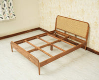Maui Wooden Queen Size Bed Natural Oak Finish