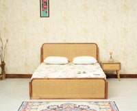 Maui Solid Mango Wood Queen Size Bed Natural Oak