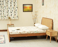Maui Solid Mango Wood Queen Size Bed Natural Oak