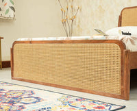 Maui Solid Mango Wood Queen Size Bed Natural Oak