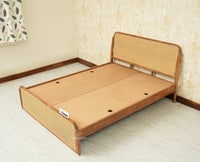 Maui Solid Mango Wood Queen Size Bed Natural Oak
