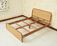 Maui Solid Mango Wood Queen Size Bed Natural Oak