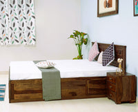 Pune Solid Wood King Size Bed with Box Storage Furniselan-Teak-Finish