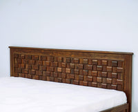 Pune Solid Wood King Size Bed with Box Storage Furniselan-Teak-Finish