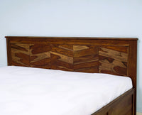 Hong Kong Solid Wood King Size Bed with Box Storage Furniselan-Teak-Finish