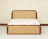 Maui Solid Mango Wood Queen Size Bed Brown Finish
