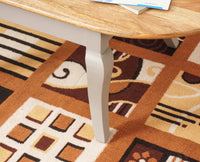 Mumbai Solid Wood Oval Coffee Table - Coffee Table - Furniselan - Cool-Grey