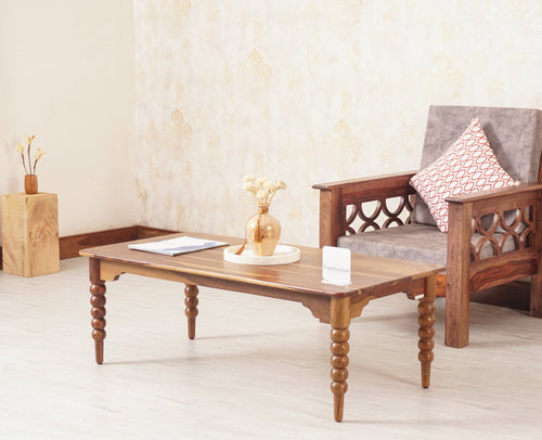 Richmond Sheesham Wood Coffee Table Furniselan - Teak-Finish