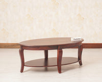 Denmark Sheesham Wood Oval Coffee Table - Coffee Table - Furniselan - Rosewood-Finish