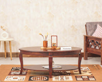 Denmark Sheesham Wood Oval Coffee Table - Coffee Table - Furniselan - Rosewood-Finish