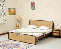 Maui Solid Mango Wood King Size Bed Grey Finish