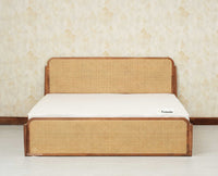 Maui Solid Mango Wood King Size Bed with Storage Trolly Natural Oak