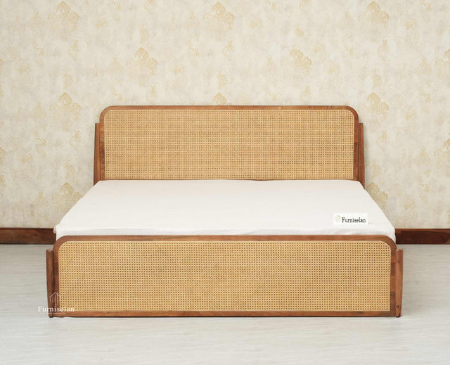 Maui Solid Mango Wood King Size Bed Natural Oak