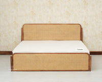 Maui Solid Mango Wood King Size Bed Natural Oak