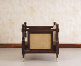 Boston Sheesham Wood Rattan Cane One Seater Sofa - Three Seater Sofa - Furniselan Grey-Finish