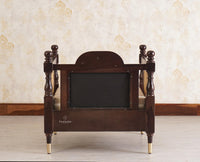 Boston Sheesham Wood Rattan Cane One Seater Sofa - Three Seater Sofa - Furniselan Grey-Finish