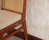 Boston Solid Wood Rattan Cane Chair Set of Two - Dining Chair - Furniselan Brown-Finish