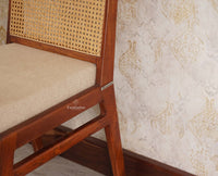 Boston Solid Wood Rattan Cane Chair Set of Two - Dining Chair - Furniselan Brown-Finish