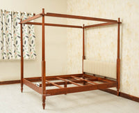 Nashville Solid Wood King Size Four Poster Bed Brown Finish