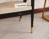 Boston Cardiff Solid Wood Rattan Arm Chair Furniselan Black-Finish
