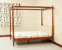 Nashville Solid Wood King Size Four Poster Bed Brown Finish