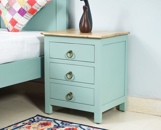 Aleppo Wooden Bedside Table Furniselan Silt-Green