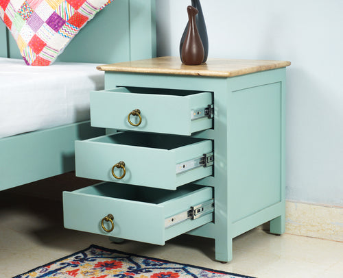 Aleppo Wooden Bedside Table Furniselan Silt-Green