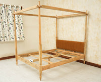 Nashville Solid Wood King Size Four Poster Bed Natural Finish