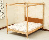 Nashville Solid Wood King Size Four Poster Bed Natural Finish