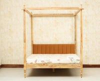 Nashville Solid Wood King Size Four Poster Bed Natural Finish