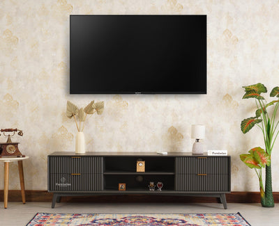 Bengaluru Solid Wood TV Cabinet Four Drawer Furniselan Slate-Grey