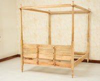 Nashville Solid Wood King Size Four Poster Bed Natural Finish