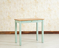 Sendai Solid Wood Study Table with One Drawer - Study Table - Furniselan - Slit-Green
