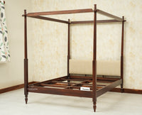 Nashville Solid Wood King Size Four Poster Bed Grey Finish