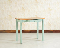 Sendai Solid Wood Study Table with One Drawer - Study Table - Furniselan - Slit-Green