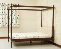 Nashville Solid Wood King Size Four Poster Bed Grey Finish