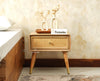 Boston Wooden Rattan Cane One Drawer Bedside Table Natural FinishFurniselan