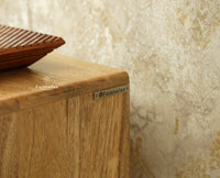 Boston Wooden Rattan Cane One Drawer Bedside Table Natural Finish