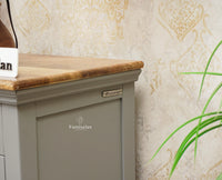 Alexandria Wooden Bedside Table One Drawer Furniselan Cool-Grey