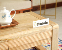 Ibiza Modern Coffee Table Two Drawers Natural Finish
