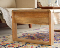 Ibiza Modern Coffee Table Two Drawers Natural Finish