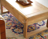 Ibiza Modern Coffee Table Two Drawers Natural Finish