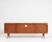 Boston Solid Wood Tv Entertainment Unit Set Of Three Cabinets Furniselan Brown Finish